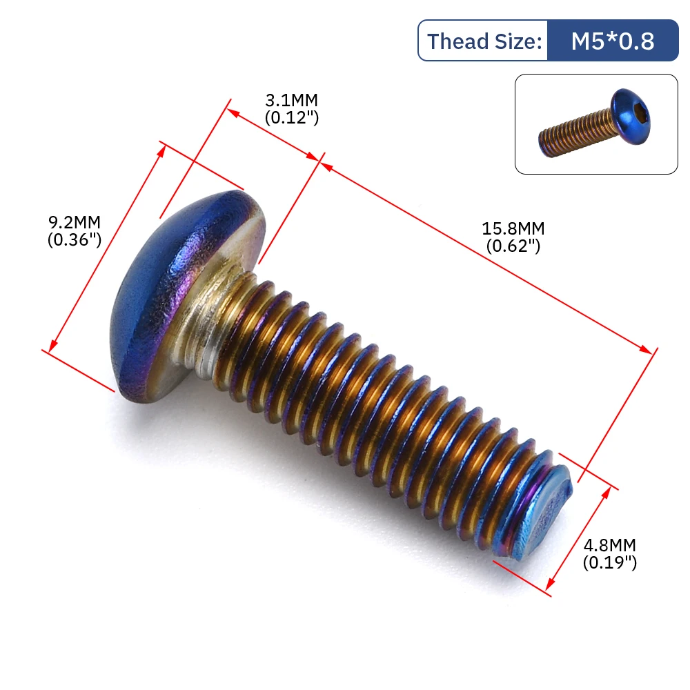 6PCS Burnt Titanium Steering Wheel Bolts Fit a lot of steering wheel Works Bell Boss Kit Flat/Round Head Accessories