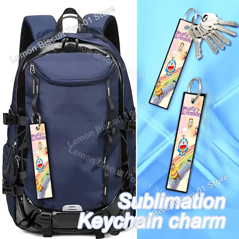 Doraemons Series Key Fobs Holder Embroidery Cartoon Keychain for Motorcycle Cars Women Men Anime Decorations Funny Gifts - view 5