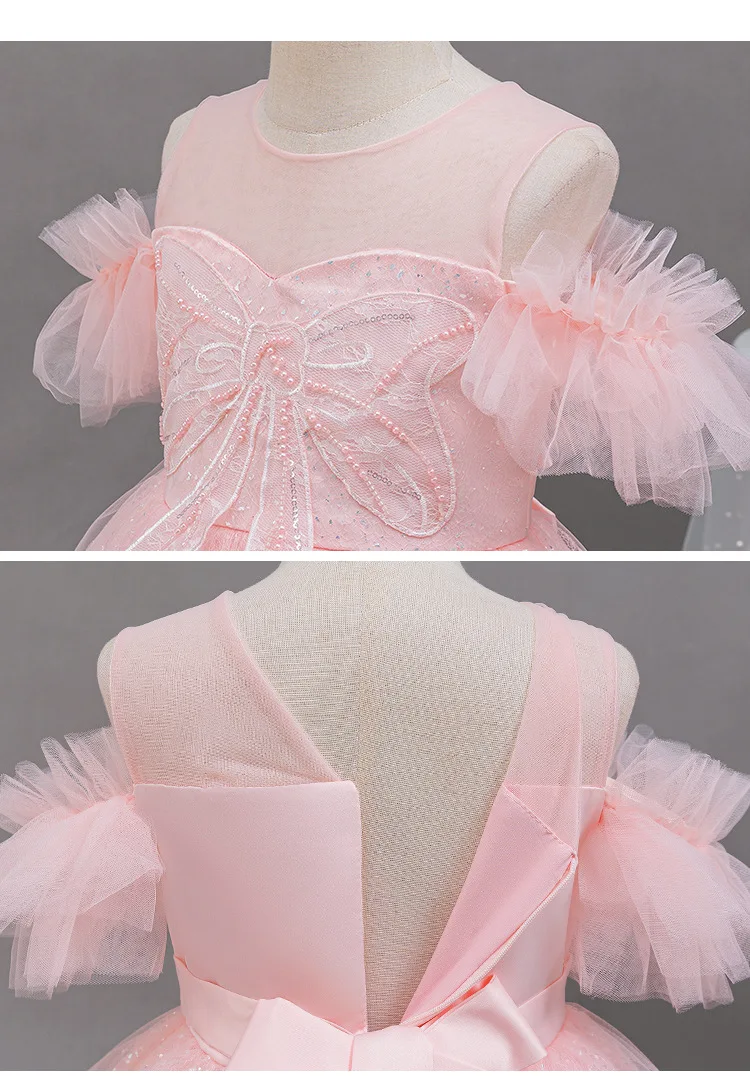 فستان سهرة للفتيات من HETISO 2025 فستان سهرة بفيونكة على شكل فراشة للأطفال وأعياد ميلاد الأميرة وحفلات الكرة 10 12 سنة