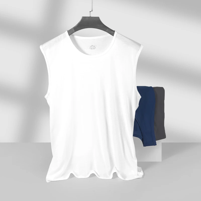 Men's Pure Cotton Breathable Slim-Fit Youth Sports Undershirt, Loose Summer Thin Tank Top