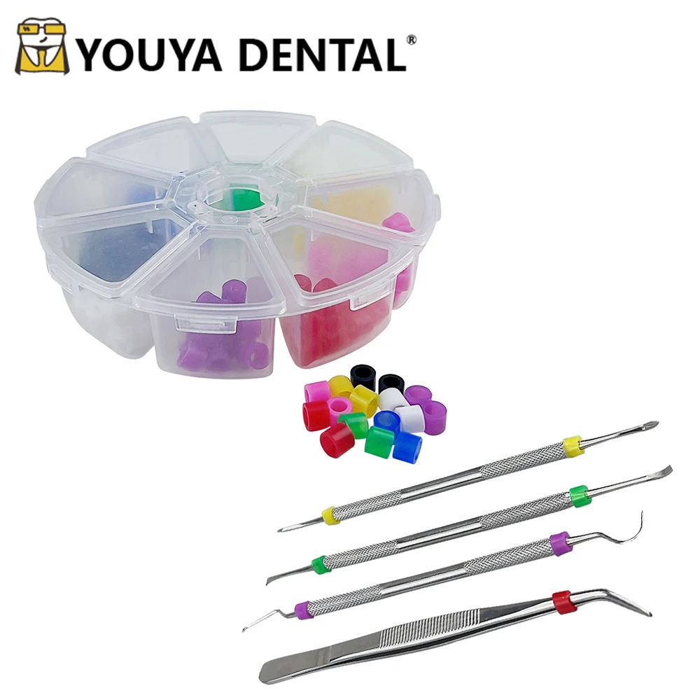 

160pcs/box Dental Coloring Code Ring Plastic Identification Circle Instrument Disinfection Dentist Tools Dentistry Materials