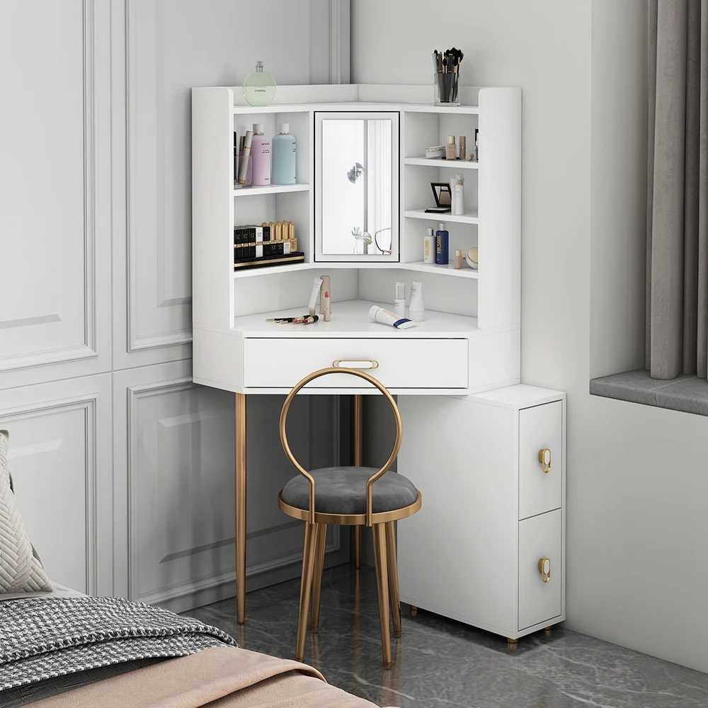 Corner dresser bedroom modern simple small triangular dressing table storage cabinet integrated Internet celebrity