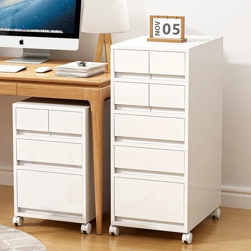 No-Assembly Drawer Storage Cabinet, Under-Desk Rolling Cabinet, Mobile Stationery Organizer, Multi-Layer Home Cabinet