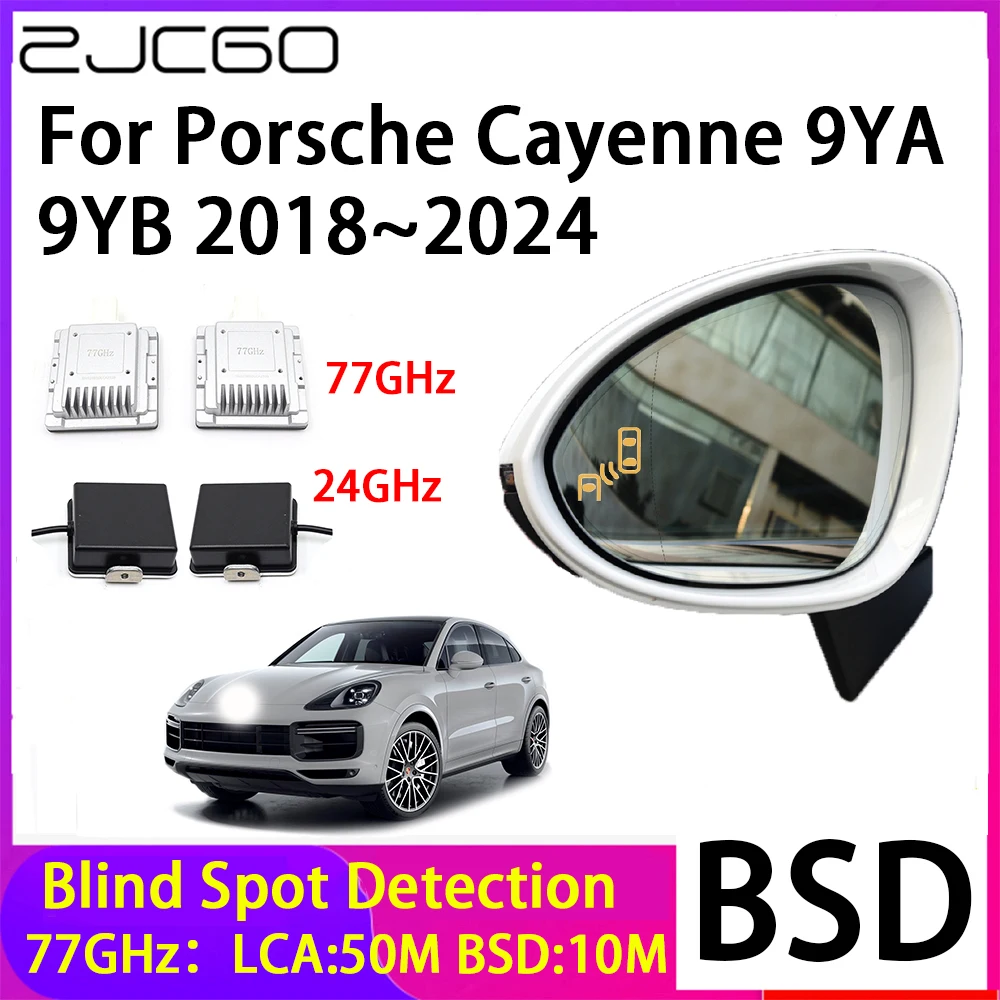 

ZJCGO Car Blind Spot Detection BSD Mirror Rear Radar Detection System for Porsche Cayenne 9YA 9YB 2018~2024