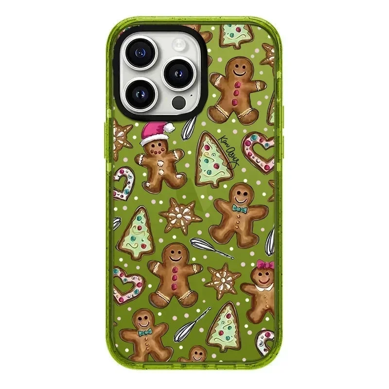 

2.0 Acrylic Upgrade Border Christmas Cookie Phone Case Cover for iPhone 11 12 13 14 15 Pro Max Case for iPhone 15 Pro