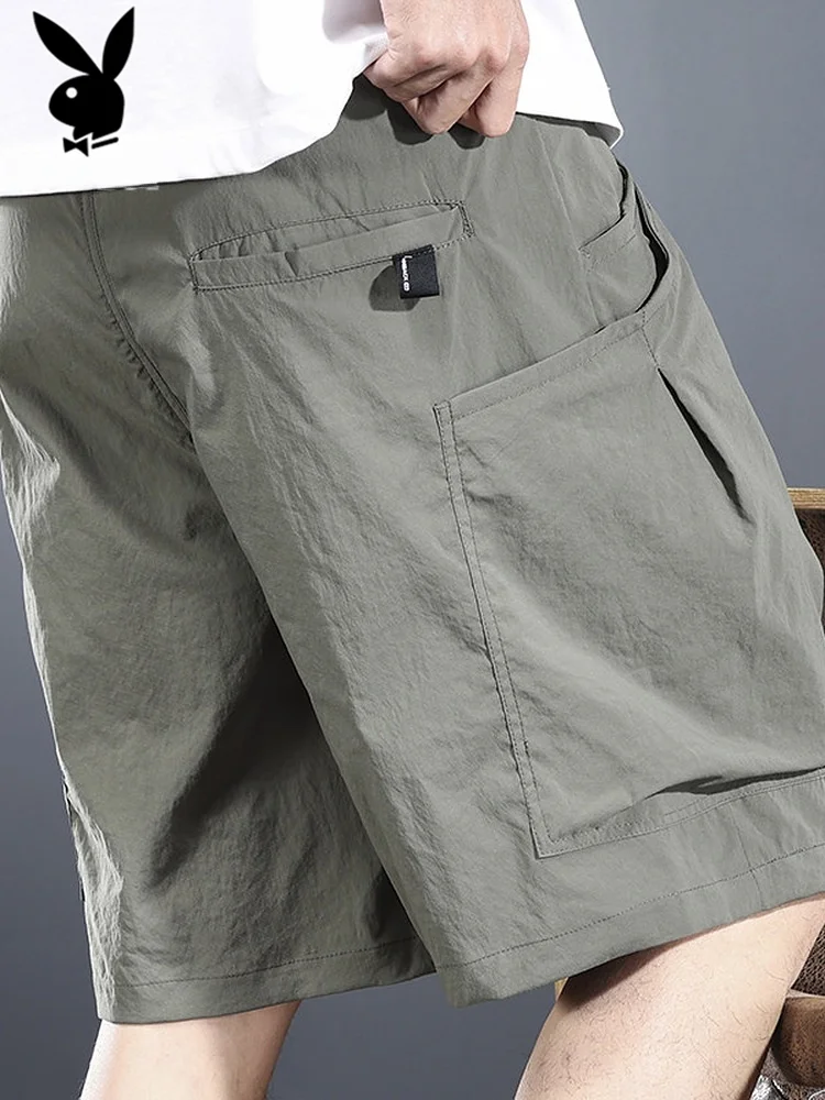 

Мужские шорты из ледяного шелка: легкие, дышащие, свободного кроя, летние повседневные брюки с прямыми штанинами, эластичным поясом, базовые цвета