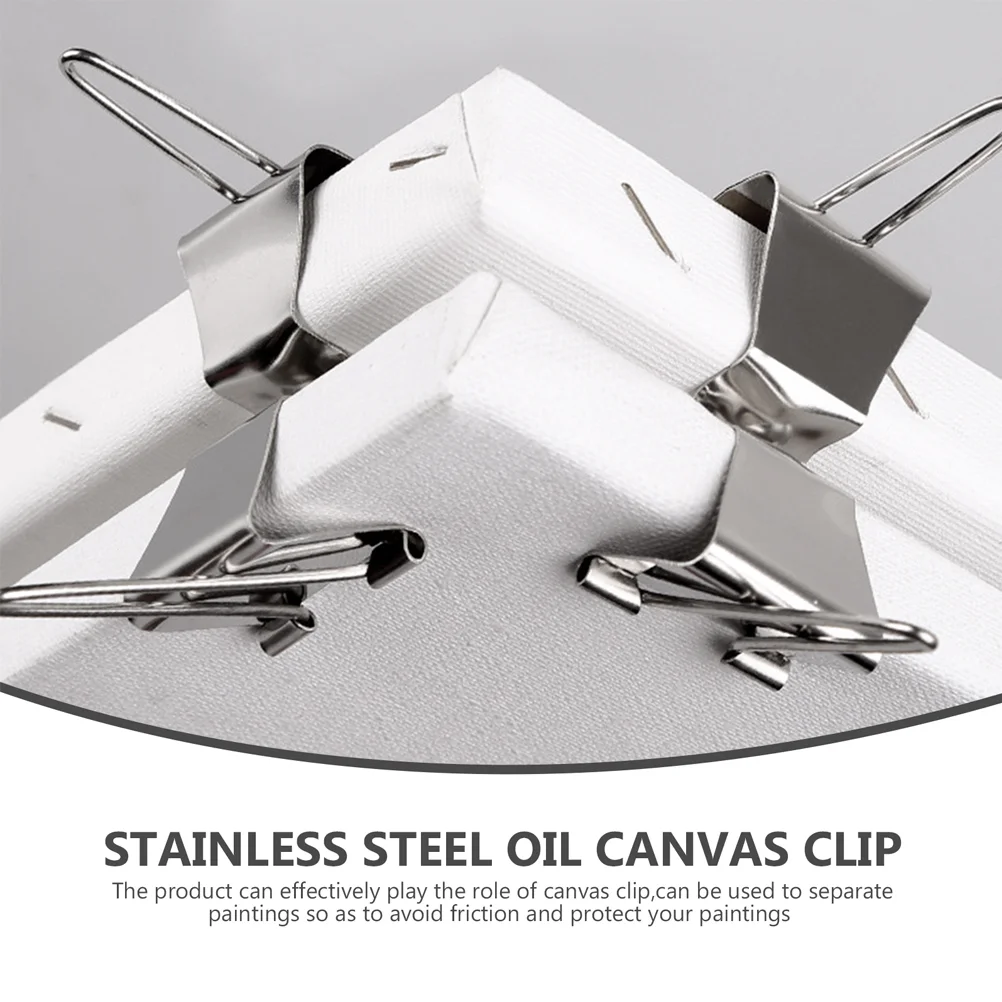 4 Pcs Canvas Clip Wet Clamps Oil Clips Supplies Frame Separating Stainless Steel Artist Painting Supply