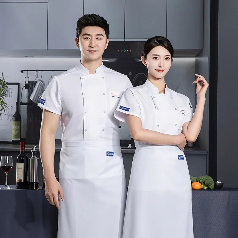 Atacado duplo breasted chef uniforme restaurante hotel cozinha catering jaquetas serviço de alimentos cozinhar café workwear roupas chef