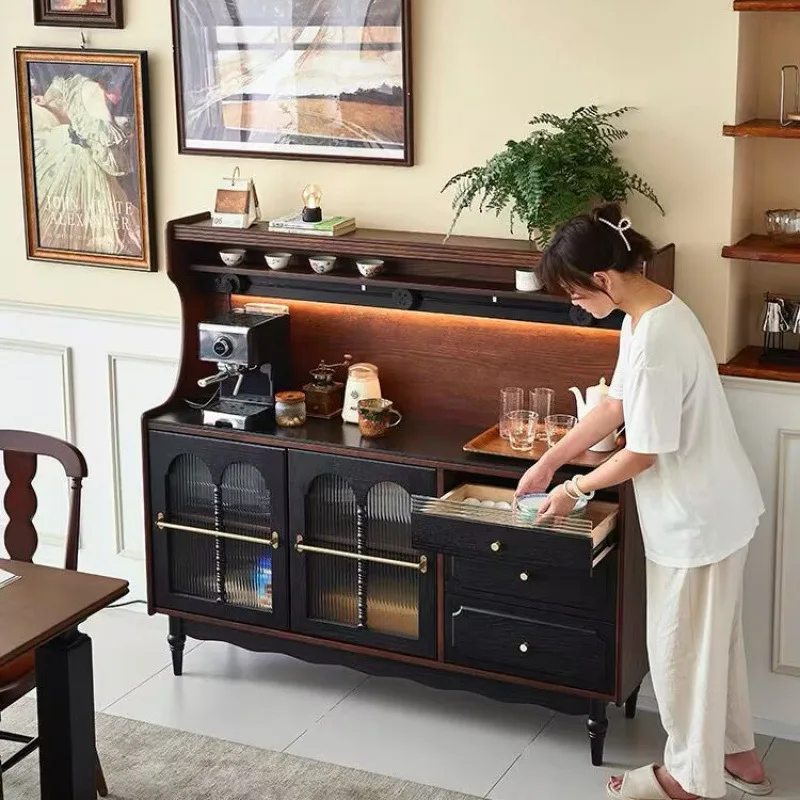 French side cabinet, retro solid wood tea storage Nordic modern cabinet