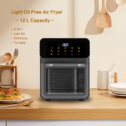 12L Large Capacity Smart Electronic Digital Visual Deep Fryer Without Oil 1350W Multi-Function With Touchscreen  Air Fryer