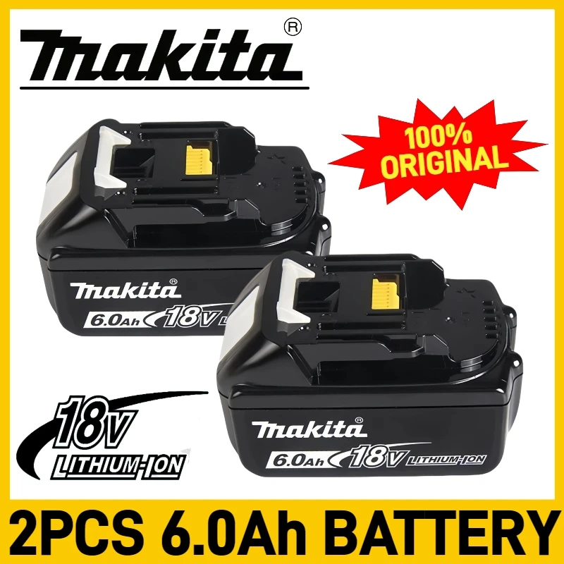 

100% Original makita 18v Battery, BL1860B 6AH lithium-ion, for Makita DGA404 DTW700 DDF487 DJV182 HR140D DTD173 tool battery