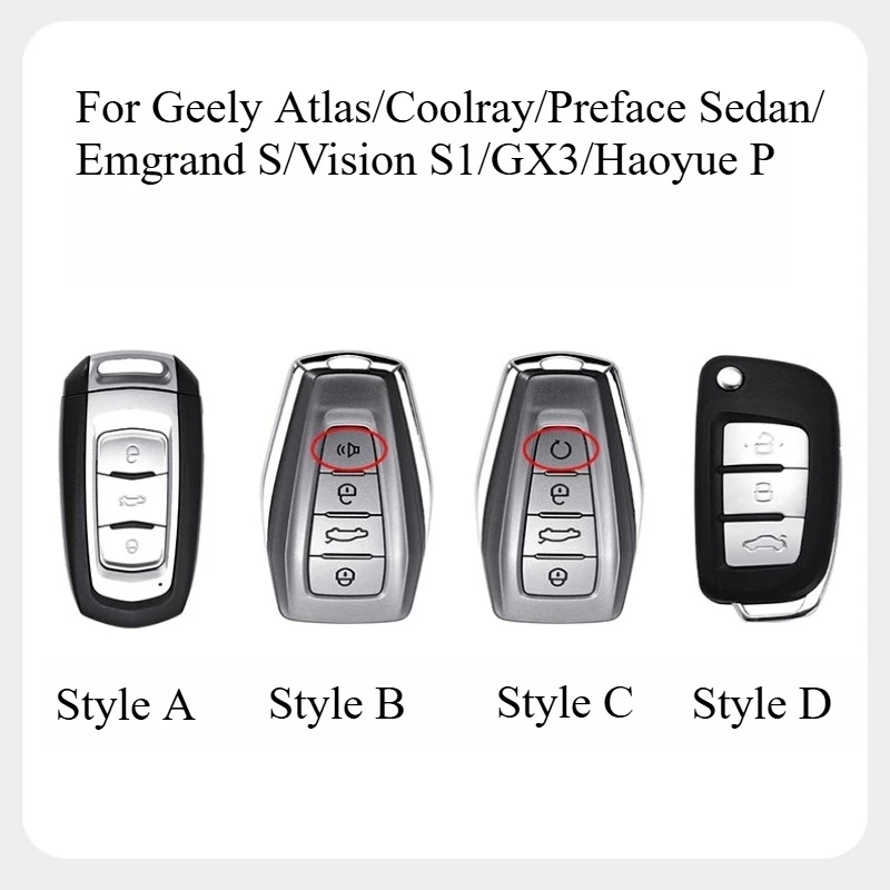 For Geely Atlas/Coolray/Preface Sedan/Emgrand S/Vision S1/GX3/Haoyue Pro/LC Car Flip Fur Bag Key Set Body Kits Accessories