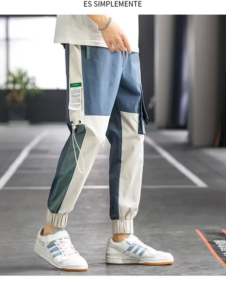 Spring/Summer Quick Drying Pants Ice Silk Nine point Work Pants Youth Men's Casual Pants