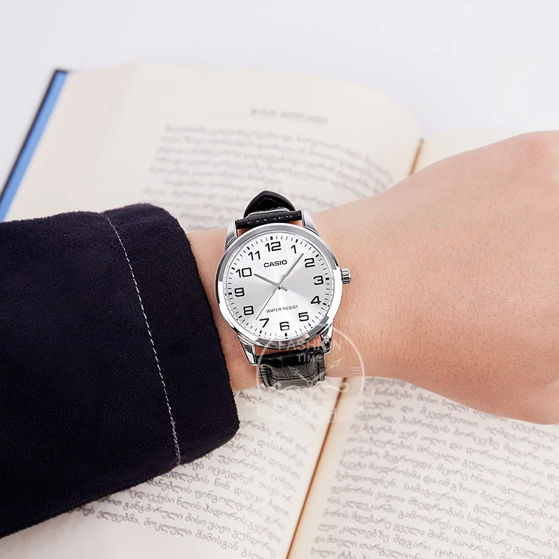 ساعة كاسيو للرجال، تصميم بسيط وبسيط، تصميم عصري، حركة كوارتز مقاومة للماء MTP-V001