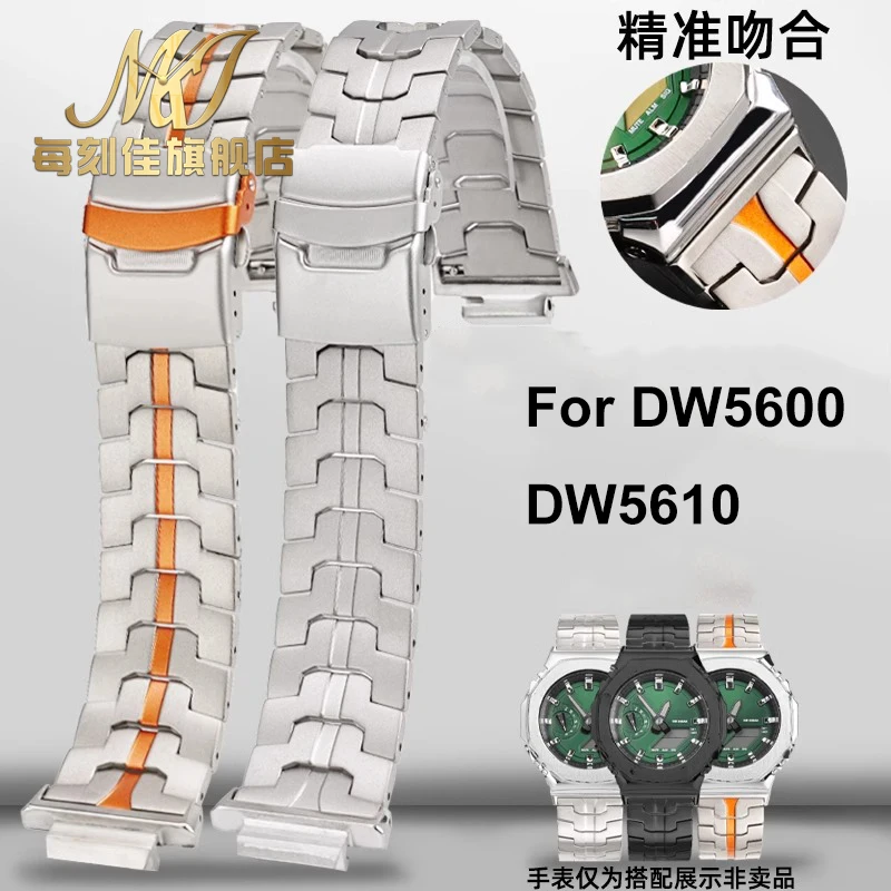 Титановый ремешок для часов CASIO DW5600 DW5610, однотонный, сверхлегкий, серебристый, черный, титановый, оранжевый, быстросъемный мужской ремешок для часов, цепочка