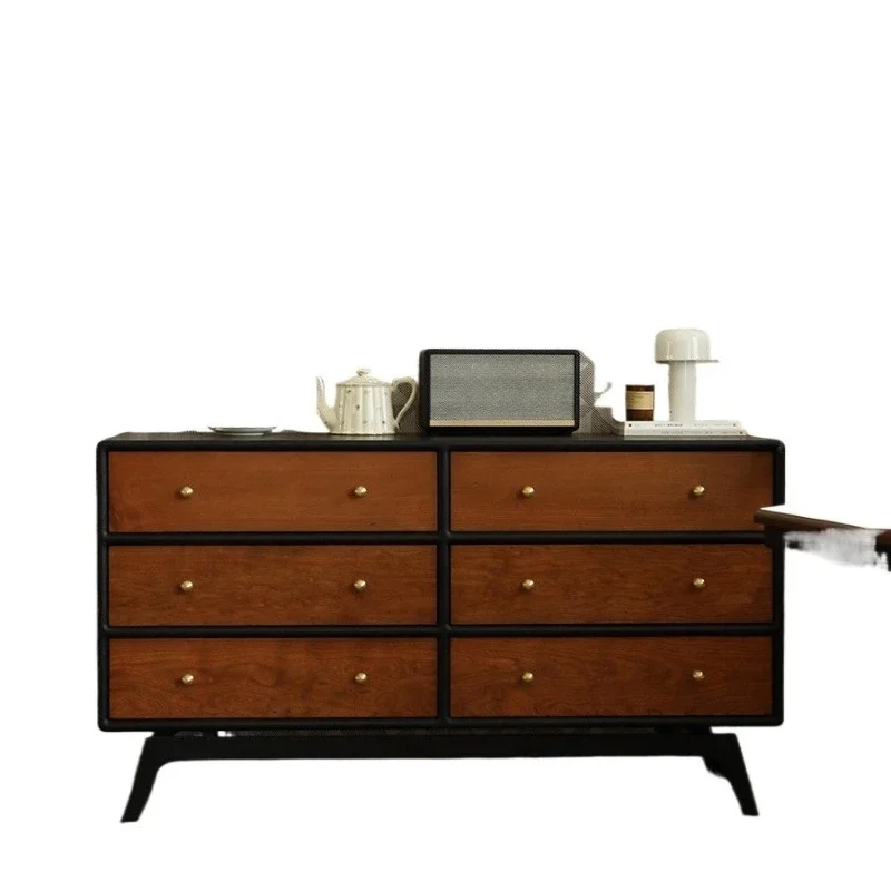 

Nordic Japanese-style six-chest cabinet Medium antique North American FAS cherry wood retro solid wood living