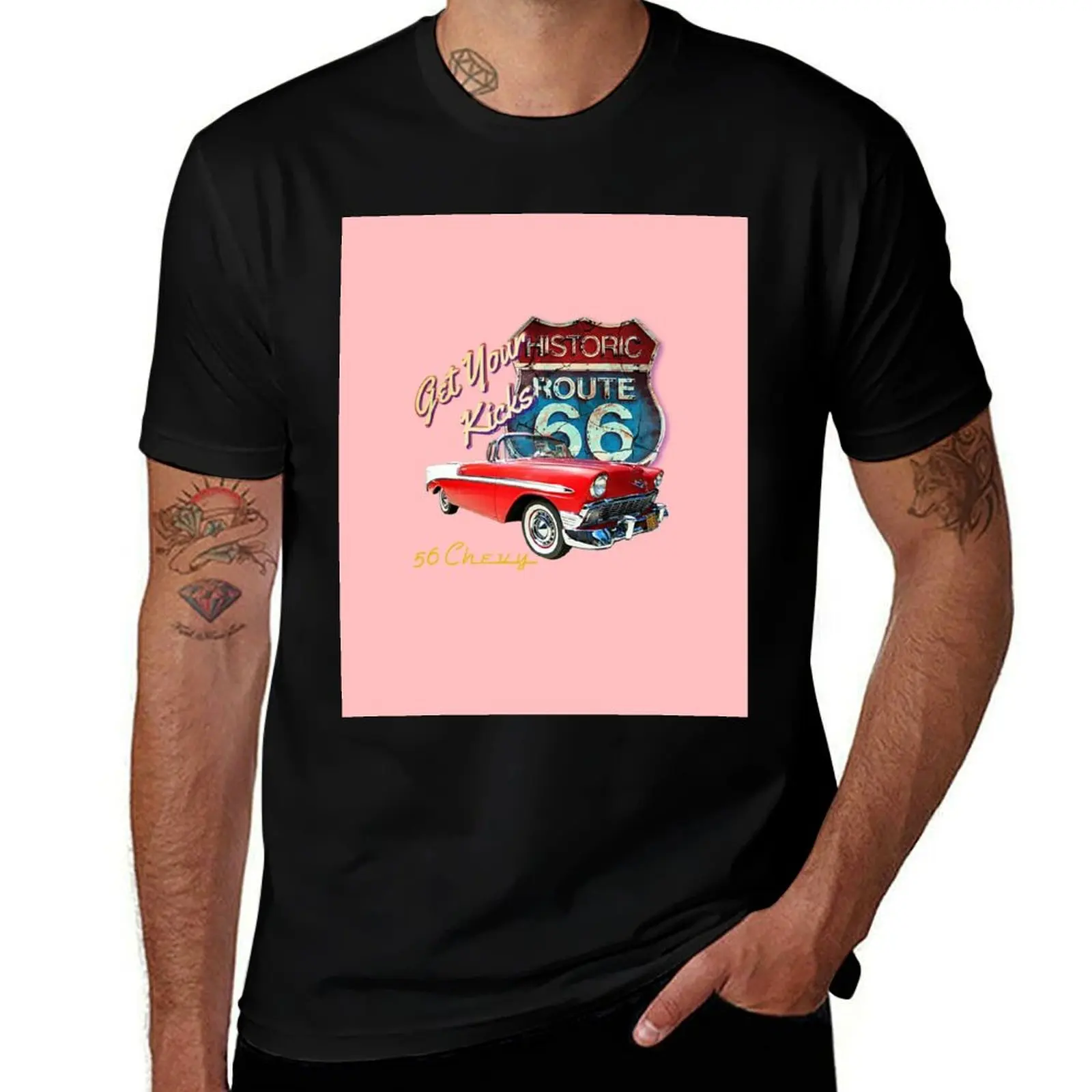 1956 Chevy Bel Air Vintage Retro Classic Car Street Hot Rod Antique Route 66 Design T-Shirt Outdoor Activity Sports T-Shirt