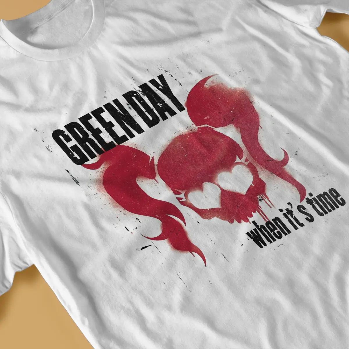 When It's Time Music Men T Shirts G-Green Day Band Funny Tees Short Sleeve Crewneck T-Shirts 100% Cotton Adult Clothing image 4
