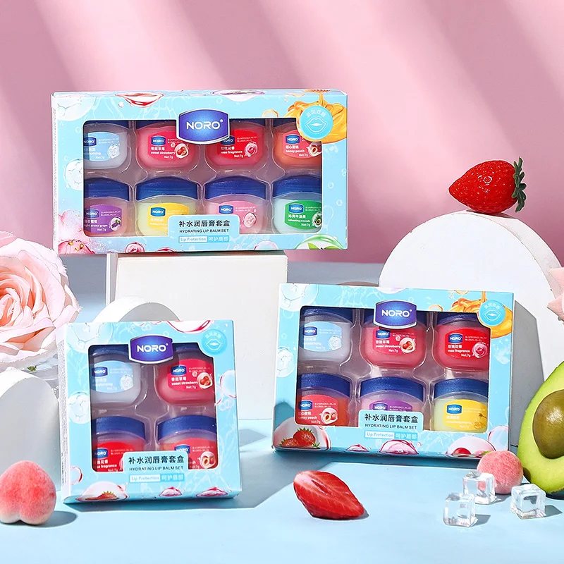 4/6/8 قطعة سلسلة فاكهة الفازلين بلسم الشفاه الأفوكادو الفراولة النباتات الطبيعية تتلاشى خطوط الشفاه ترطيب إصلاح الشفاه الرعاية