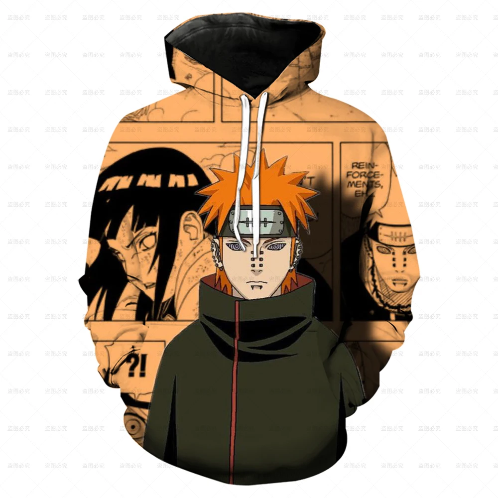 Naruto Shippuden Men's Hoodie Pain Boys Girls Hoodie 3D Printed Anime Pullover Uchiha Itachi Men's Hoodie Sasuke Men's Clothing