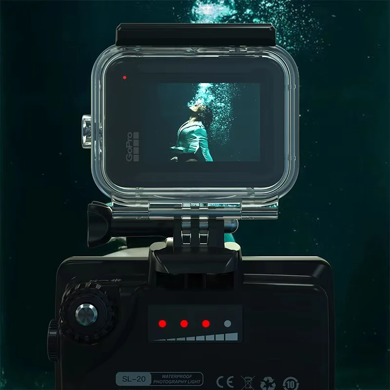 Ultra Jasna 50M Wodoodporna Podwodna Lampa Błyskowa RGB Dużej Mocy do Kamer Gopro Canon SLR, Lampa Wypełniająca, Światła do Filmowania Nurkowania, Uchwyt — zdjęcie produktu 5