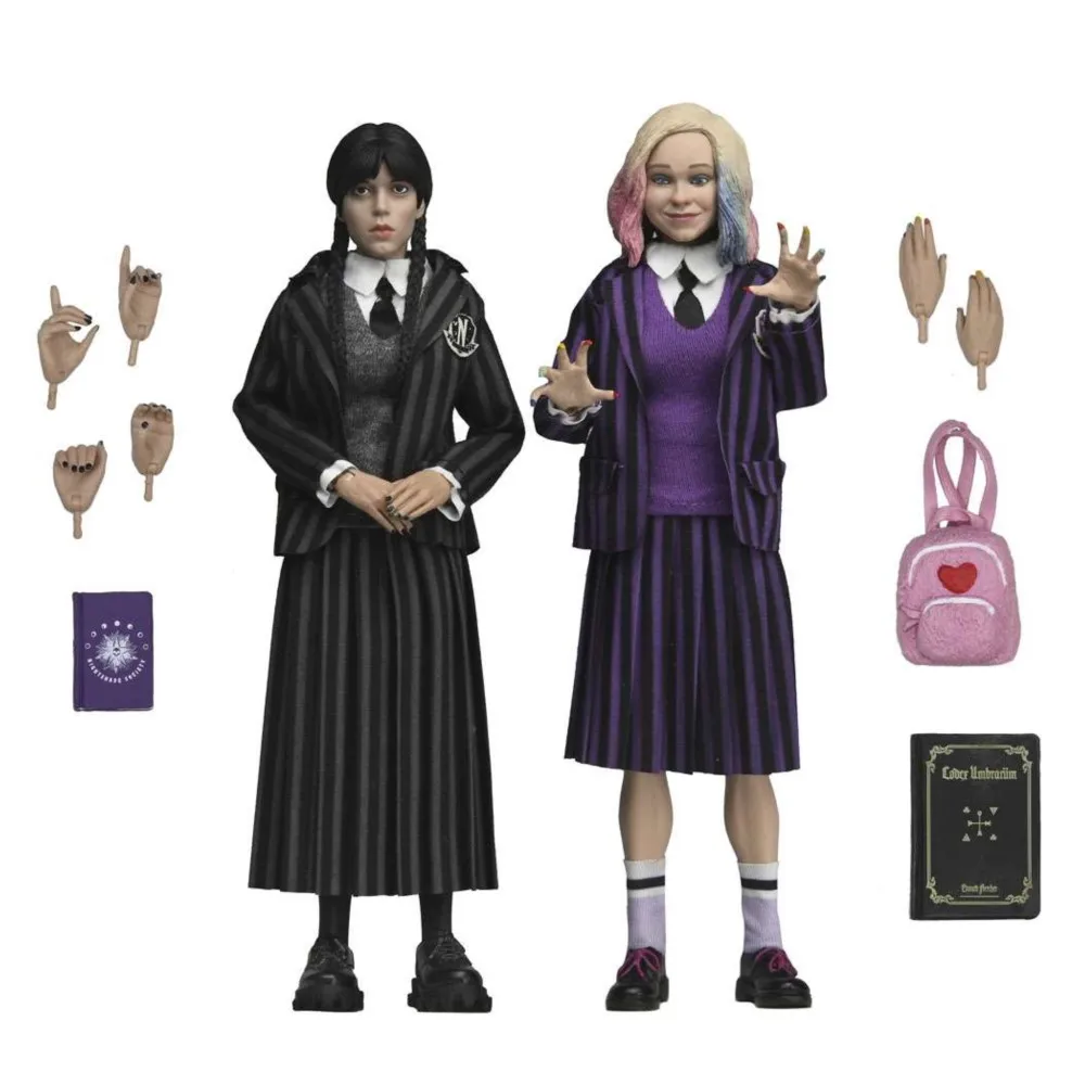 

NECA Toys Wednesday Action Figures 2 Pack Wednesday Addams (Nevermore Uniform) And Enid 20 Cm Action Figures Collection Doll