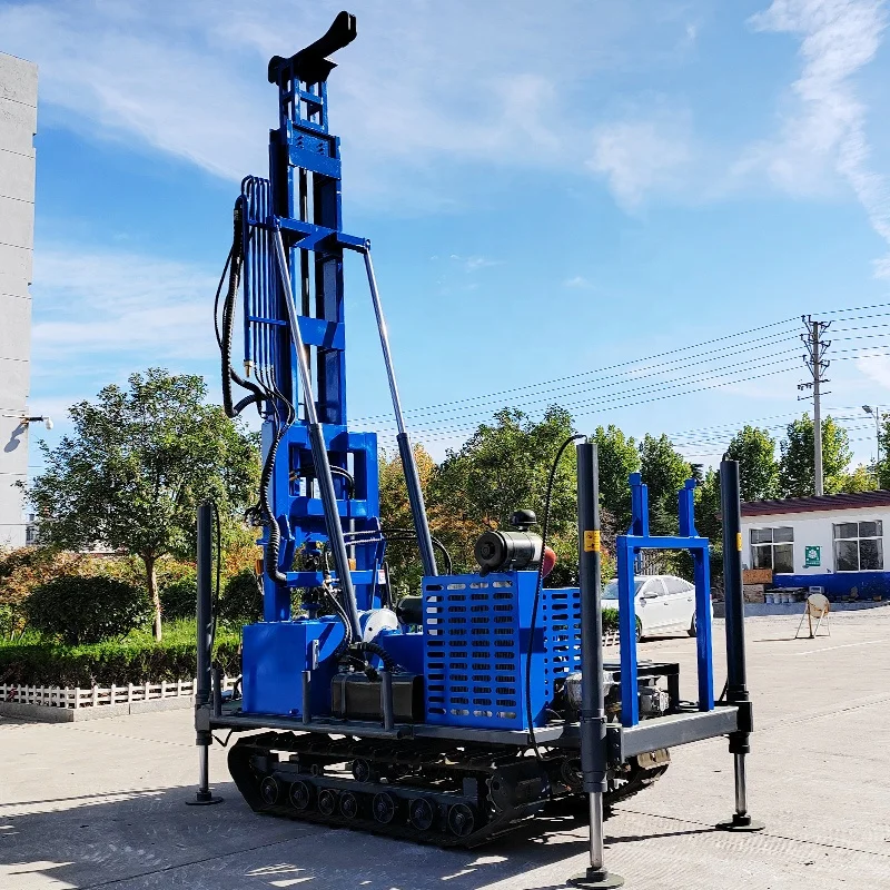 Portable Hydraulic Gearbox 280m Deep Well Geotechnical Drill Machine Rotary Water Well Drilling Rigs Crawler Drilling Rig