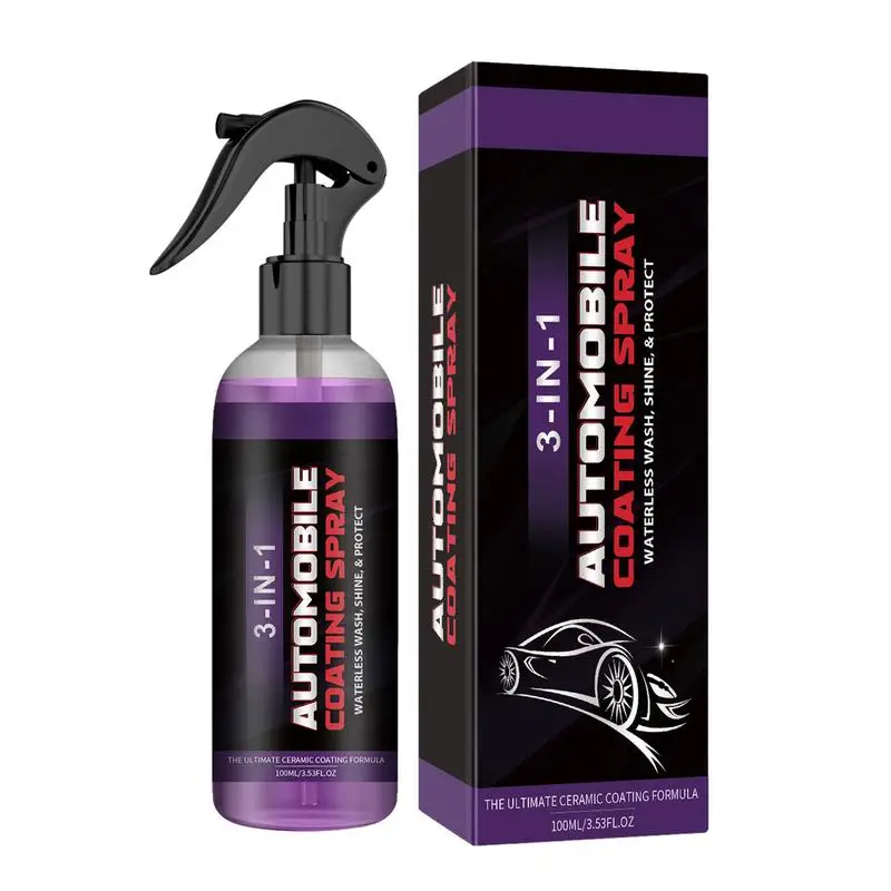 Car Scratch Repair Nano Waterless Wash, Spray cerâmico de alta proteção, 3 em 1, 100ml