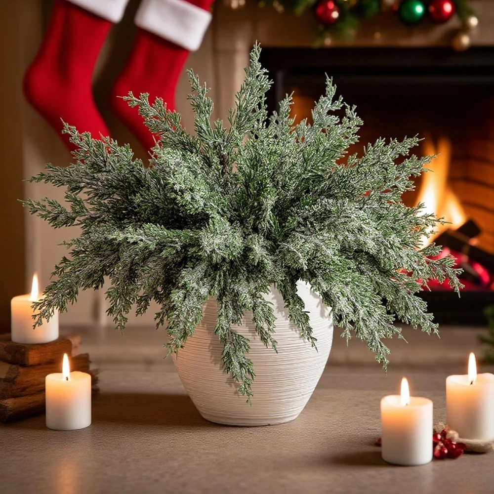 20/40pc Künstliche Pflanzen Zypresse Blätter Weihnachten Baum Hause Zimmer Tisch Dekoration Outdoor Hof Garten Hochzeit Blume Diy geschenk – Detail 1