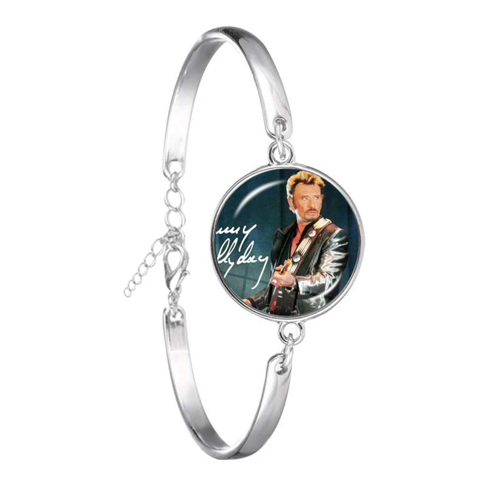 جوني هاليداي متعدد الطبقات سوار جلدي روك ستار ملصق فني زجاج أساور يدوية الصنع معصمه مجوهرات للرجال هدايا