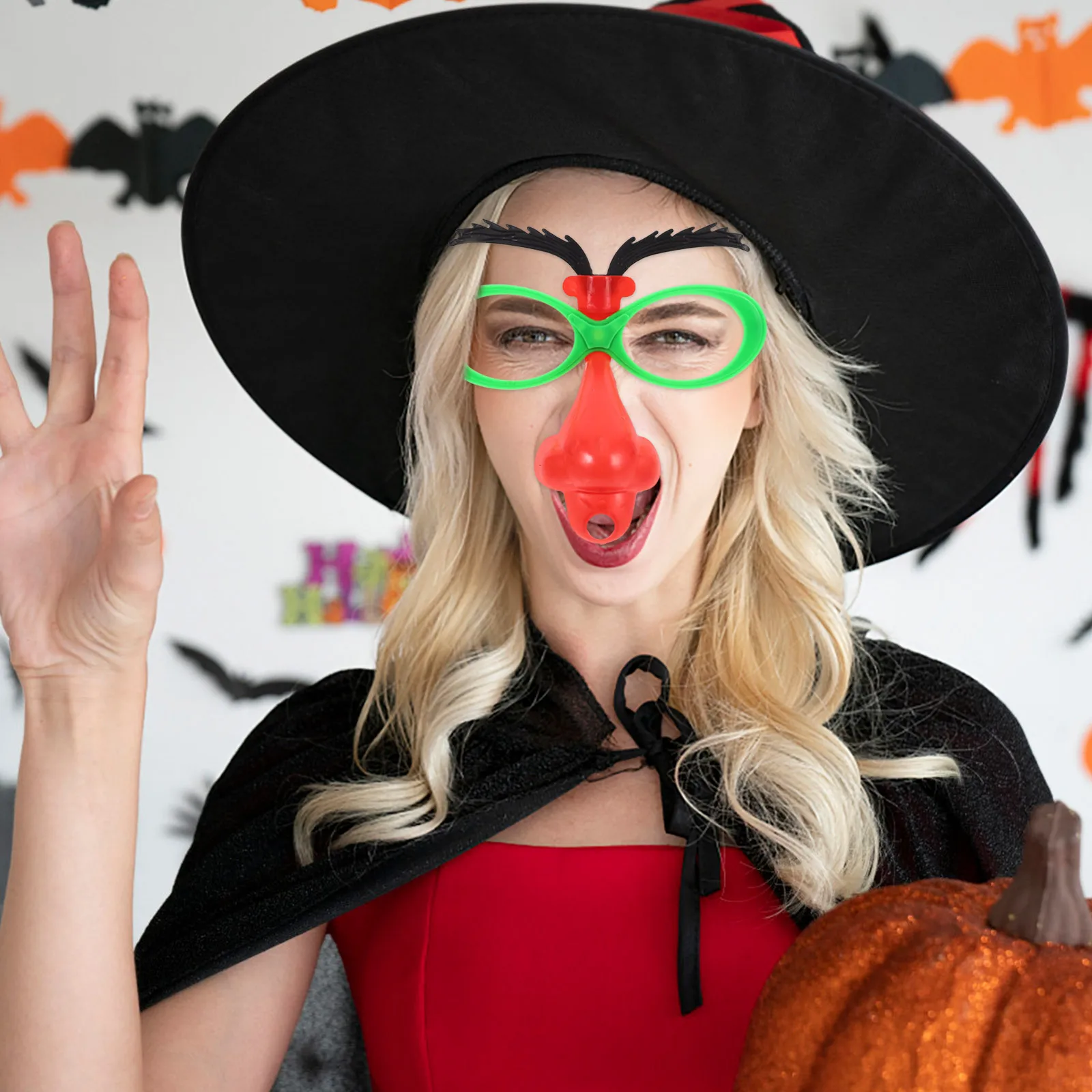 

6Pcs Funny Glasses Fake Nose Silly Sunglasses Party Blowmakers Halloween Costume Accessory Disguise Eyewear Clown Costume