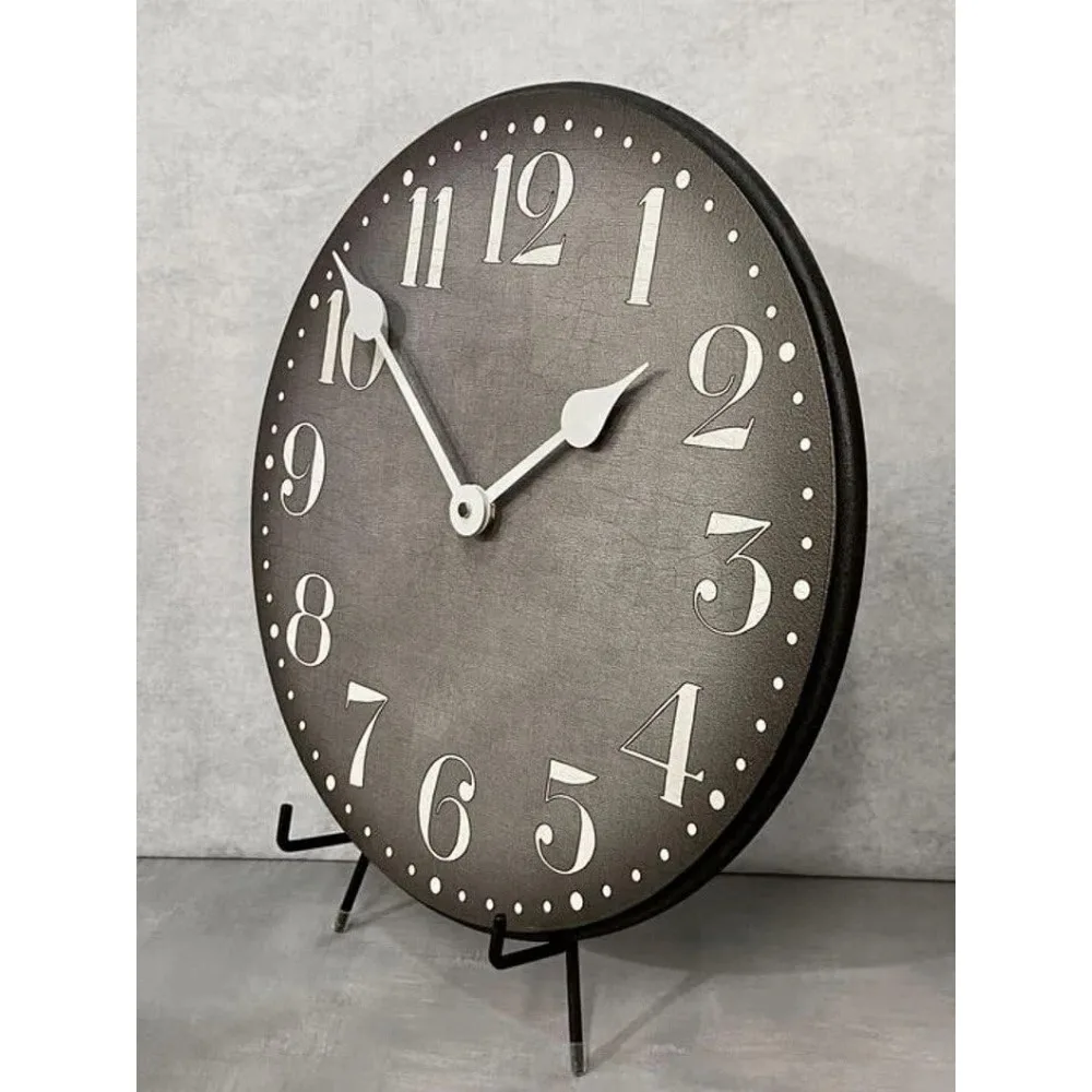 Ultra Quiet Quartz Gray Clocks - Handcrafted in USA with Long-Lasting Vibrant Colors, Available in 8 Sizes