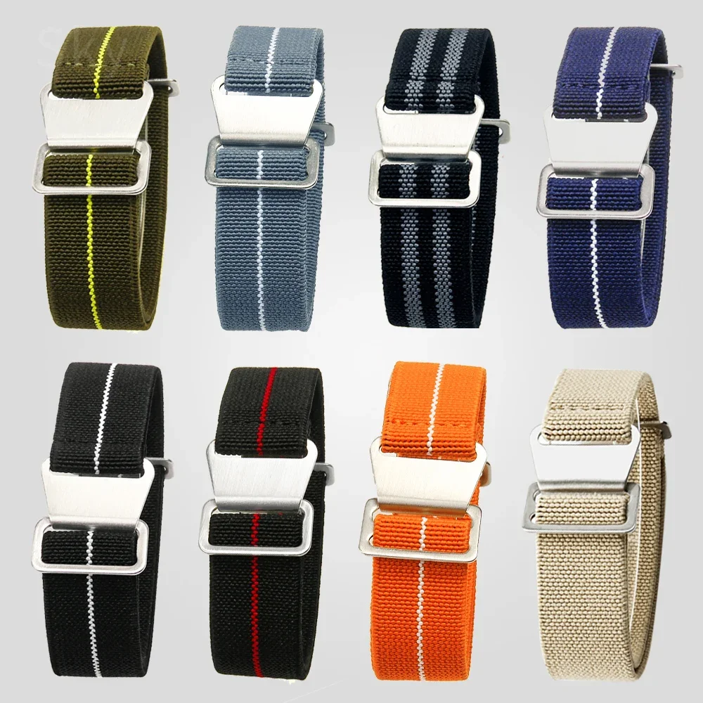 Elastic Nylon Watchband for Samsung Galaxy 3 41 45mm Watch Strap for Amazfit Troops Parachute Backpack Bracelet 20mm 22mm