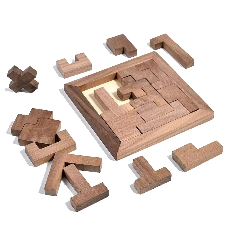 Blocs russes en bois, Puzzle, casse-tête Tangram, défi amusant, forme géométrique, jouets éducatifs cognitifs pour enfants