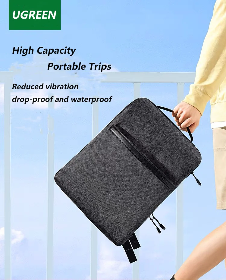 UGREEN 대용량 노트북 백팩 360도 보호 노트북 숄더백 (15.6인치 노트북용, 방수 기능)
