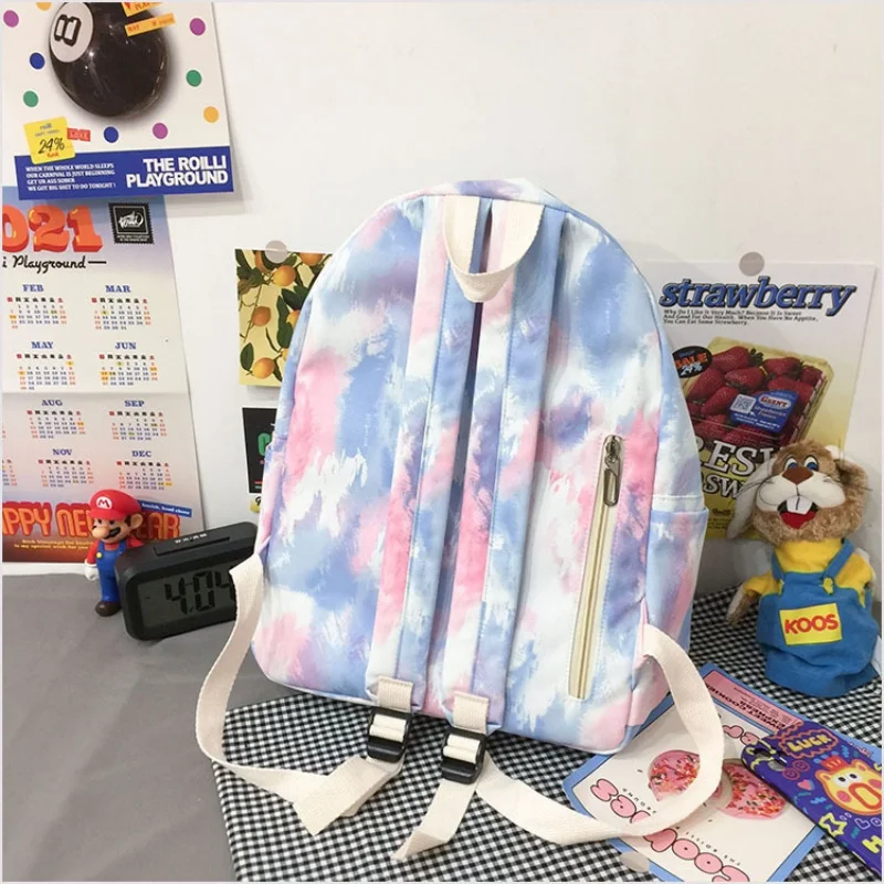 Mochila gradiente de gran capacidad para mujer, mochila ligera, mochila personalizada para estudiantes, regalo de apertura