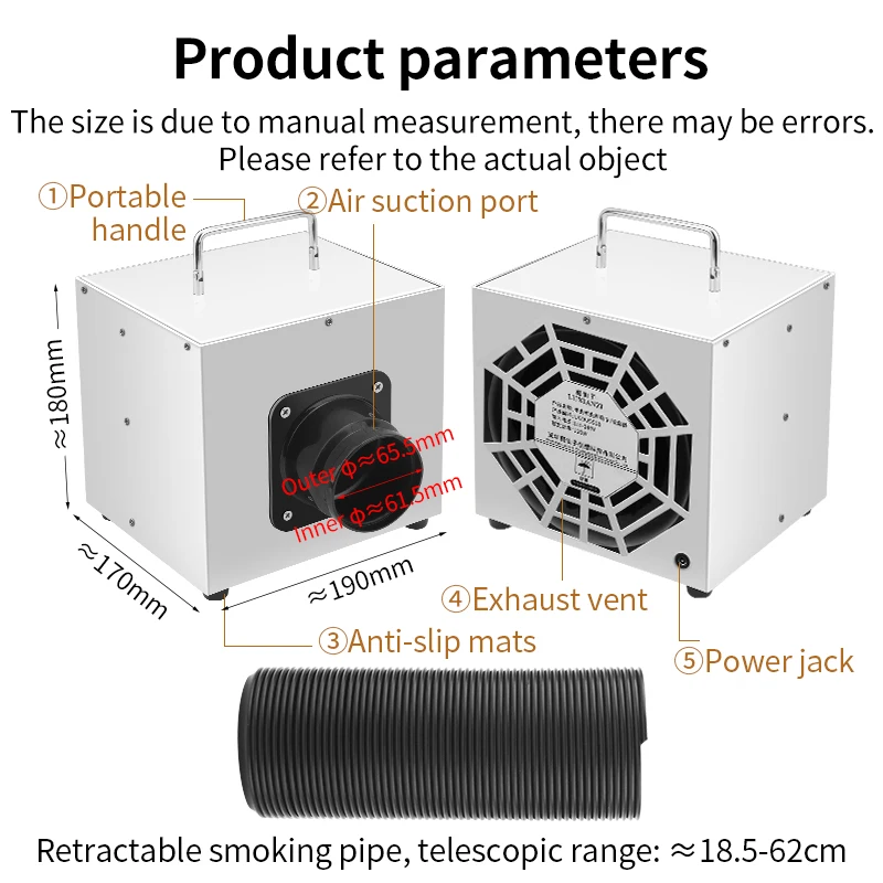 LUXIANZI 120W Soldering Iron Fume Extractor ESD Carbon Filter Sponge 9-24V Adjustable Speed Electronic Component Repair Smoking