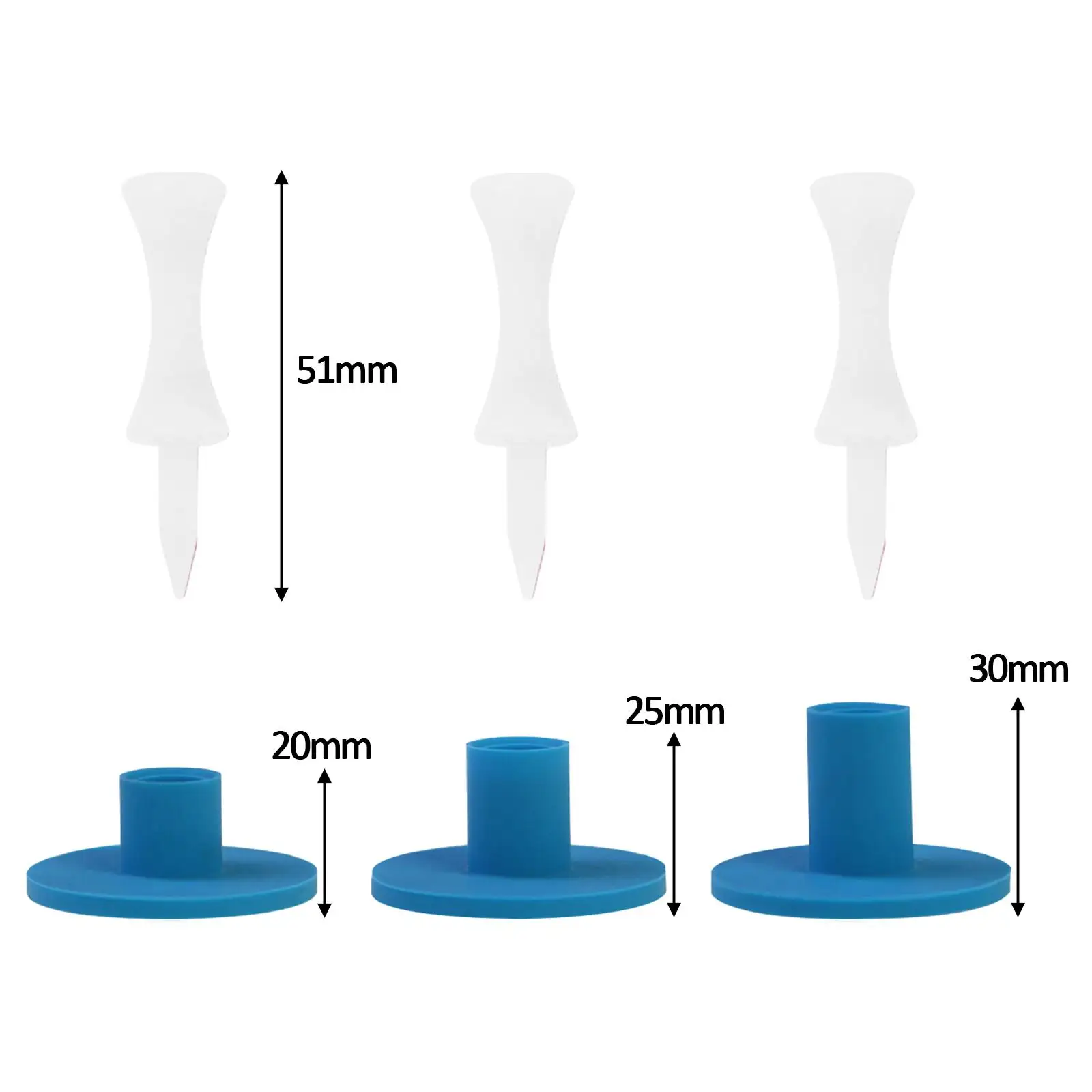 3x 골프 고무 티 거치대, 재사용 가능한 내구성 골프 트레이닝, 전문 유연한