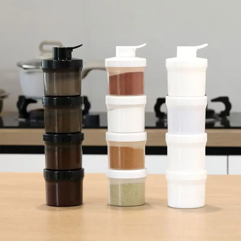 

Integrated Seasoning Set Moisture-proof Seasoning with Lid Salt MSG Seasoning Box