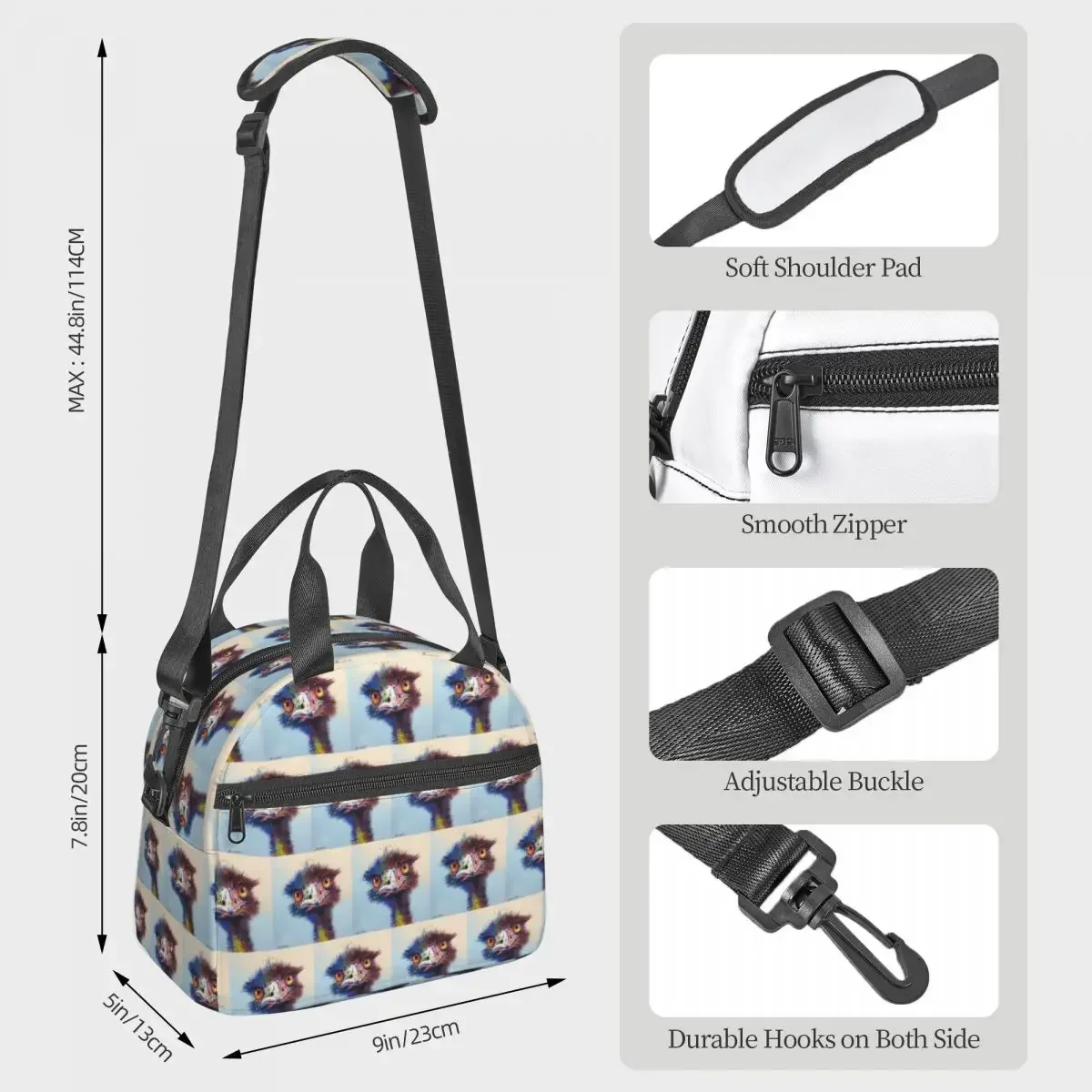 Australian Emu - 74 Insulated Lunch Bag for Kids School Cooler Thermal Box Tote Leakproof Lunch Boxes