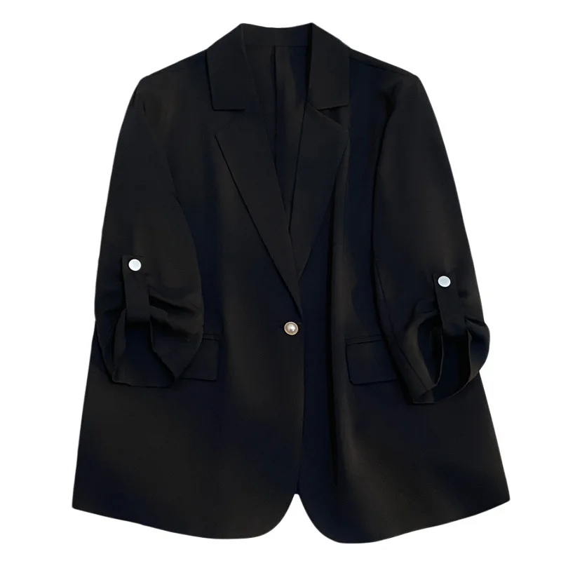 Blazer Women Clothing Coat Summer New Black Thin Style Temperament Jacket Women's Korean Version High-end Fashion Casual Top