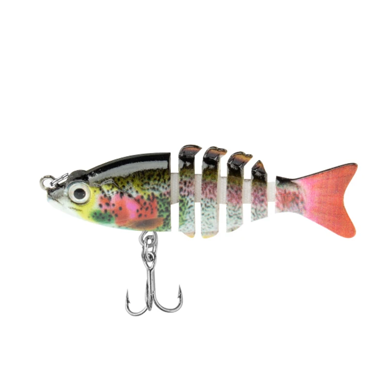 CIBO 1 Stück Mini-Multisegment-Fischköder, bionischer Hartköder, 6 cm/5 g, geeignet für das Angeln von Forellen, Barsch und Wels in Salzwasser und Süßwasser