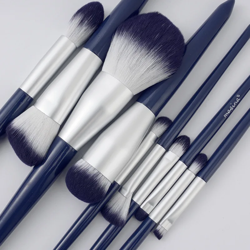 Ensemble de pinceaux de maquillage Ultra doux, manche en bois, correcteur de Blush, fard à paupières, Kit cosmétique de voyage Portable, 10 pièces