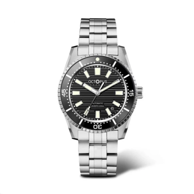 

Octopus Mens Automatic Watches 39mm Mechanical Wristwatch Diver 200m Waterproof C3 Luminous Ceramic Bezel NH35