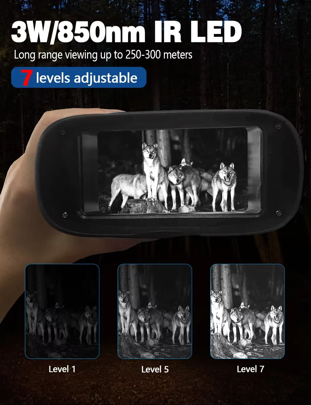 Kamera lornetkowa DT79 z podczerwienią, nagrywająca wideo 4K VR, z widzeniem nocnym 3D, wyświetlacz IPS 3,0 cala do eksploracji na świeżym powietrzu i polowań.
