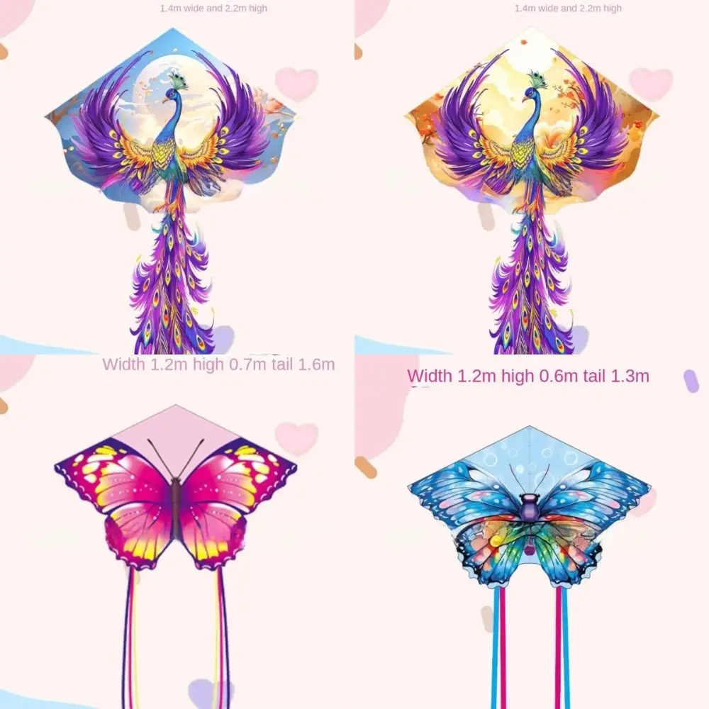 Easy To Fly Beautiful Butterfly Kite with 100 Meter Kite String Good Flying Children's Kite Colorful Peacock Kite Kid & Adult