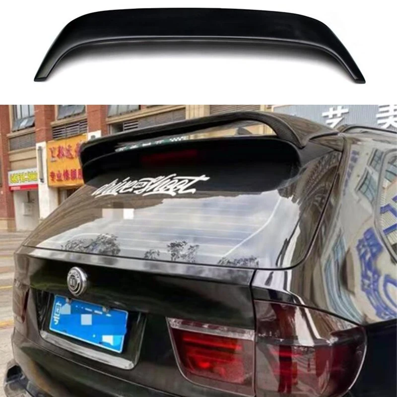 For BMW X5 E70 Real Carbon Fiber Roof Accessory Spoiler Car Trunk Rear Lip Wing Tail FIN Refit Body Kit 2008-2013 Year