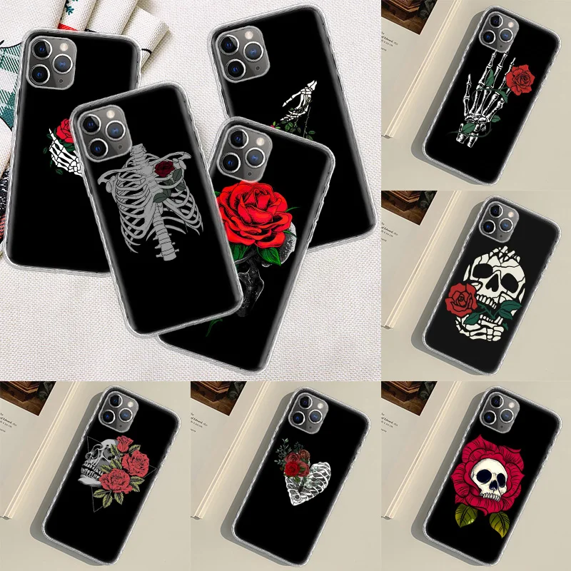 Bright Red Roses Flowers Phone Case For Apple Iphone 15 14 13 16 Pro Max Cover 11 12 Mini Fundas X XS Max XR 8 7 Plus Capa Shell