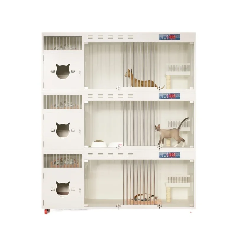 

Solid wood cat cage three-layer household indoor cat cabinet
