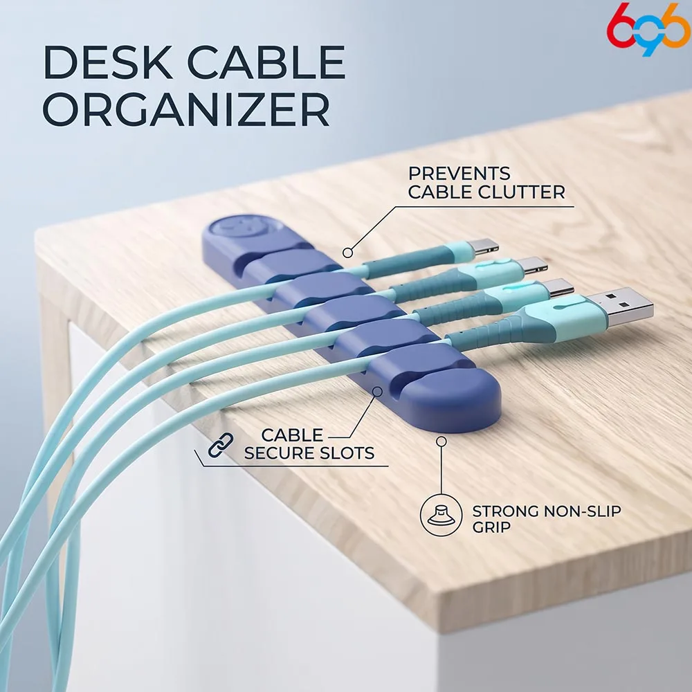 Silicone Cable Organizer Clips Desktop & Car Wire Holder for USB Cables, Mouse and Headphone Cord Management